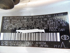 2010 TOYOTA PRIUS SILVER 1.8L AT Z18229